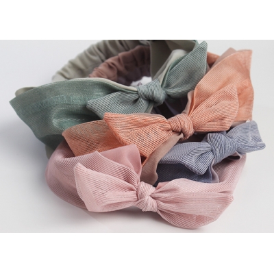 New Mesh Color Matching Bow Headband Sweet Hair Accessories